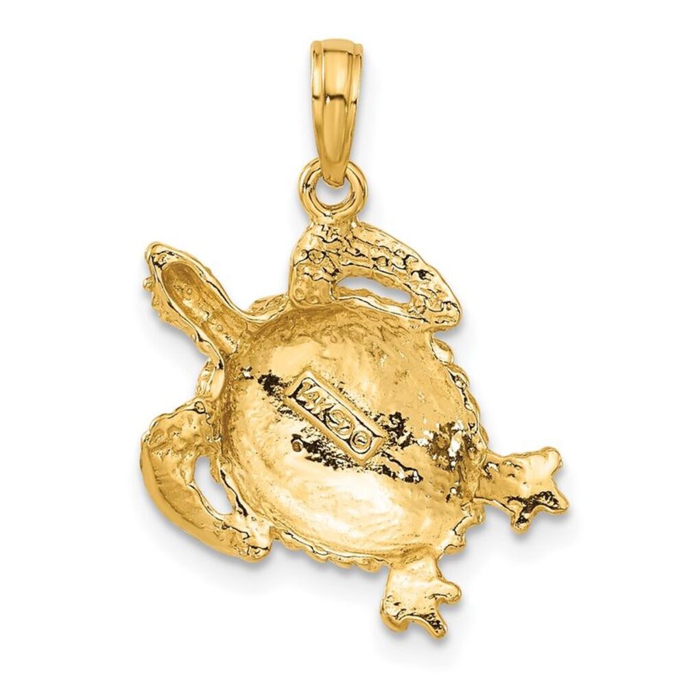 10k Yellow Gold Solid Polished Open-Backed Turtle… - image 3